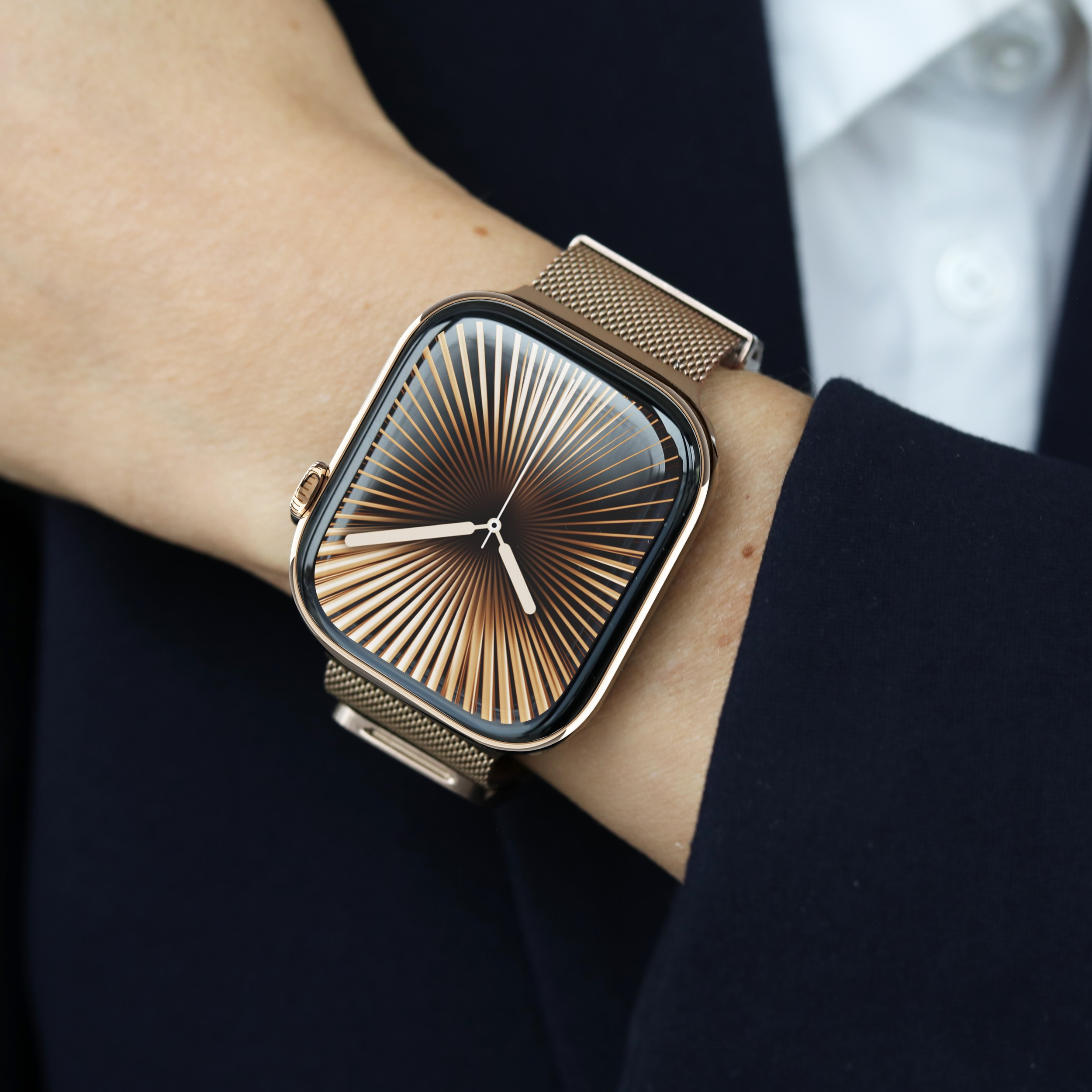 Milanese Loop 2 Apple Watch (42/41/40/38 mm) Edelstahl Armband (AWS00179) (Gelenkumfang: 130-200mm) - Sunset Gold (Gold)