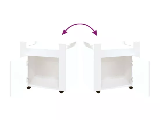 Chariot de bureau Blanc 60x45x60 cm Bois d'ingénierie