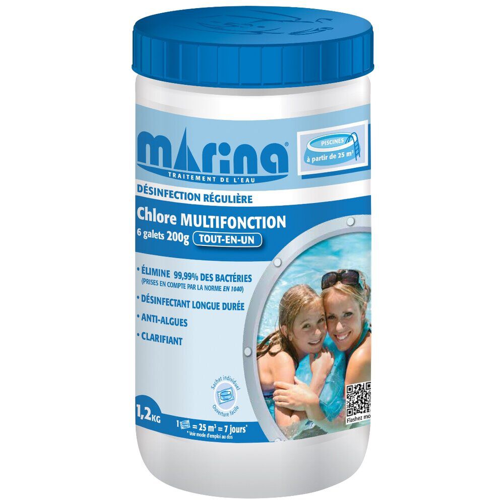 Chlore multifonctions galet 200g Marina