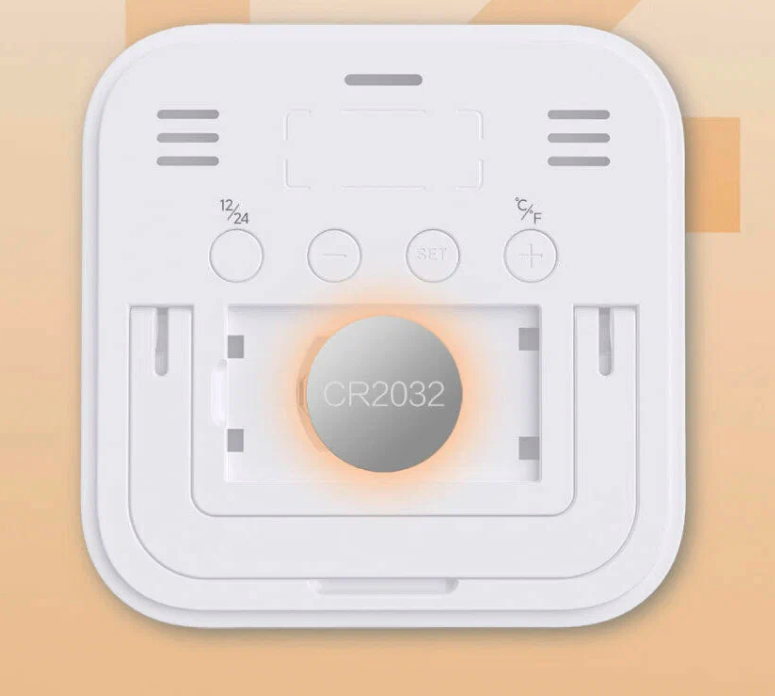 MIIIW Technology (by Xiaomi*) - (7.5x7.5cm) Digitale Indoor Uhr Thermometer Hygrometer   Feuchtigkeitsmesser (inkl. Batterie) - Weiss