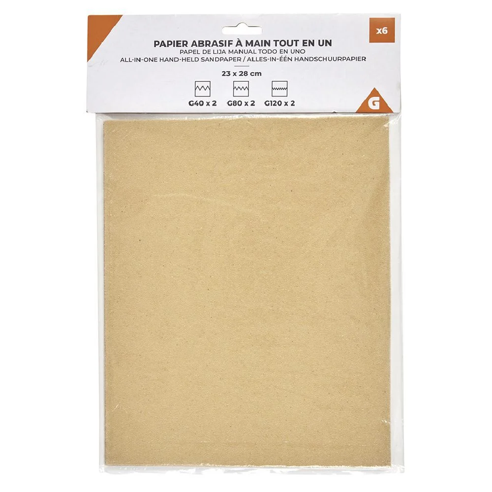 Papier à poncer x6