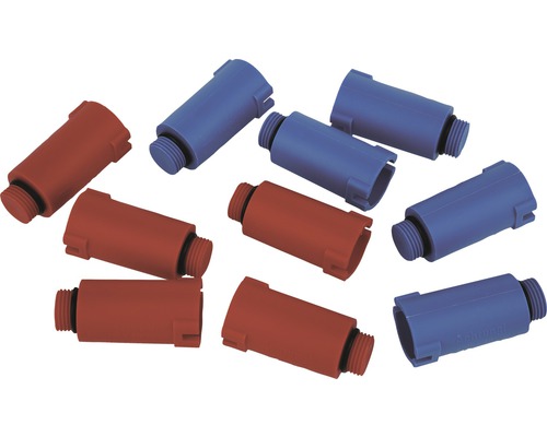 Bouwpluggen 5x blauw / 5x rood ½