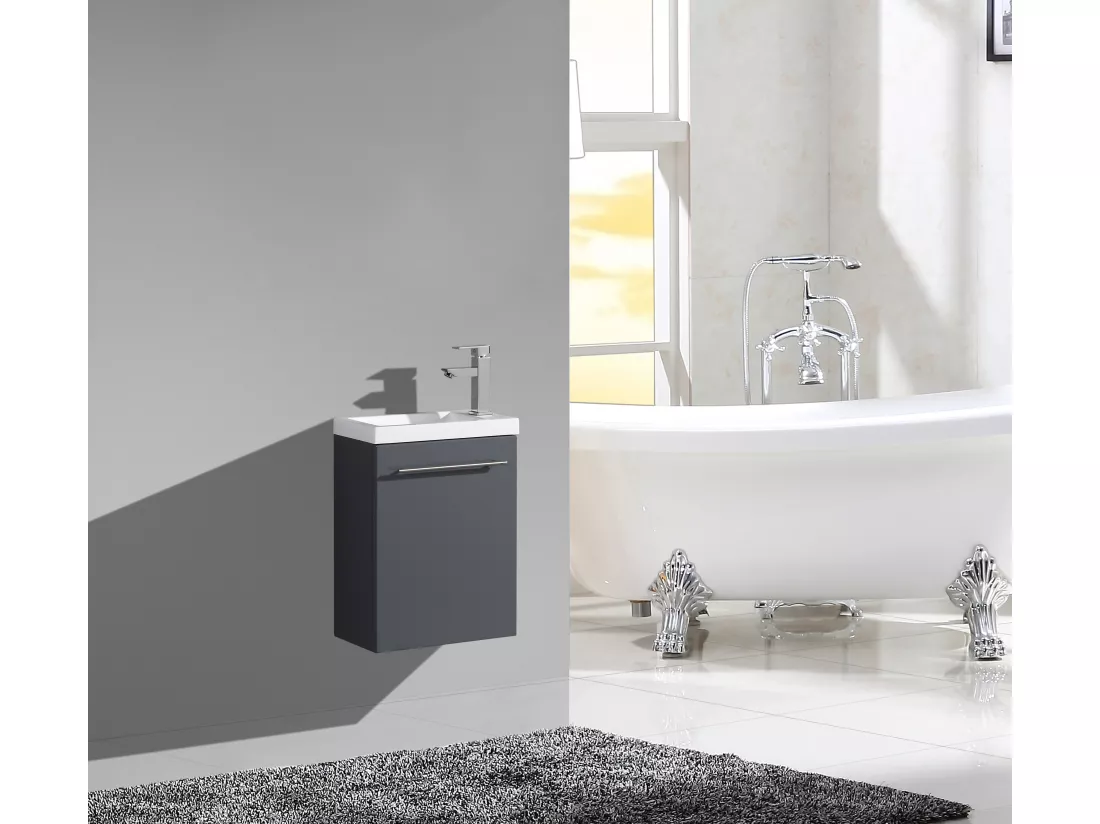 Lave main vasque 40 cm gris laqué Aquapixo