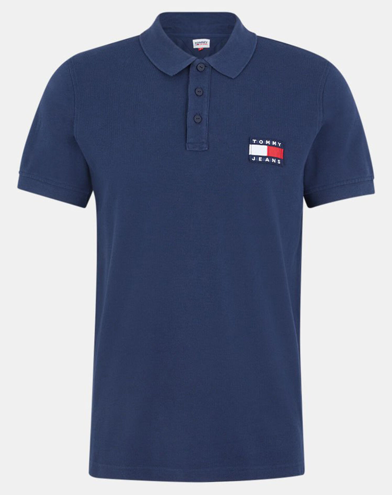 Tommy Jeans Polo 100% Coton Bio Badge bleu marine