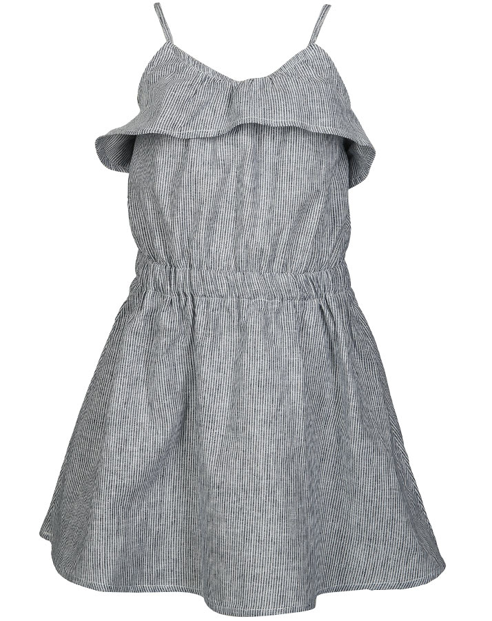 Träger-Kleid NMFGYRIT mit Leinen gestreift in blau/weiß