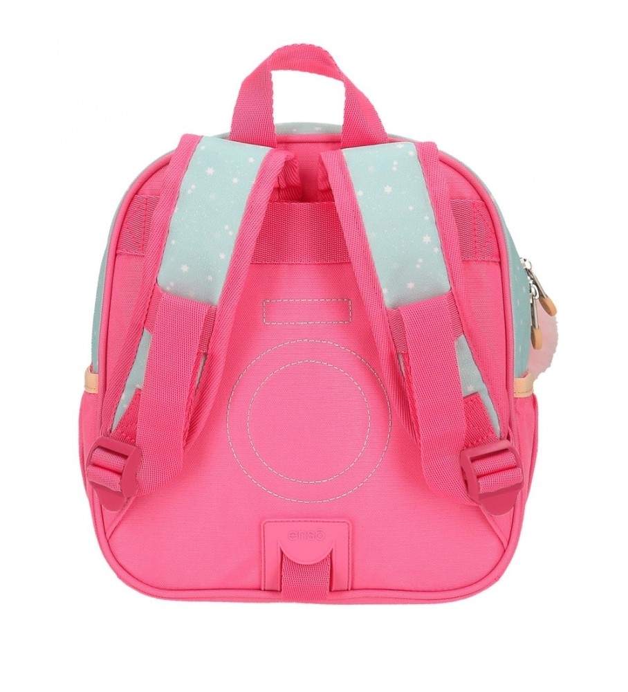 Mochila pré-escolar Enso com balões adaptáveis de 25 cm na cor turquesa.