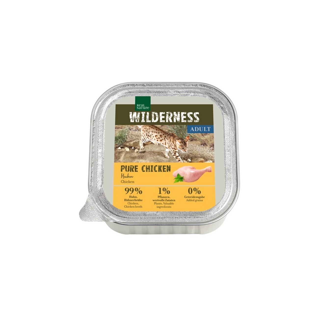 REAL NATURE WILDERNESS Nassfutter Katze, Adult Pure Chicken 16x100 g