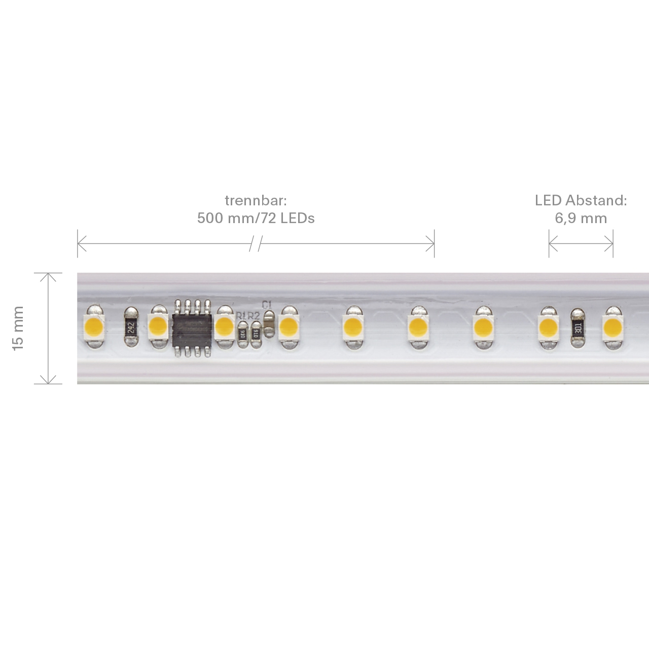 Sigor Hochvolt Lichtstreifen LED-Streifen 8 W/m 2700 K 10 m