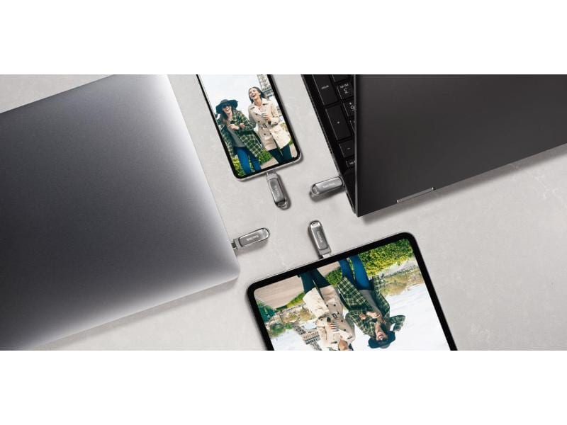 SanDisk USB-Stick Ultra Dual Luxe USB Type-C 256 GB USB-Stick mit 256 GB Speicherkapazität und 150 MB/s Lesegeschwindigkeit