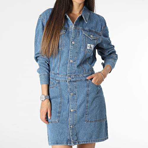Robe Manches Longues Jean Femme Trucker 1269 Bleu Denim