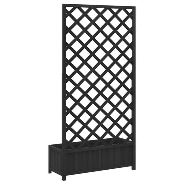 vidaXL Plantekasse med espalier svart heltre gran