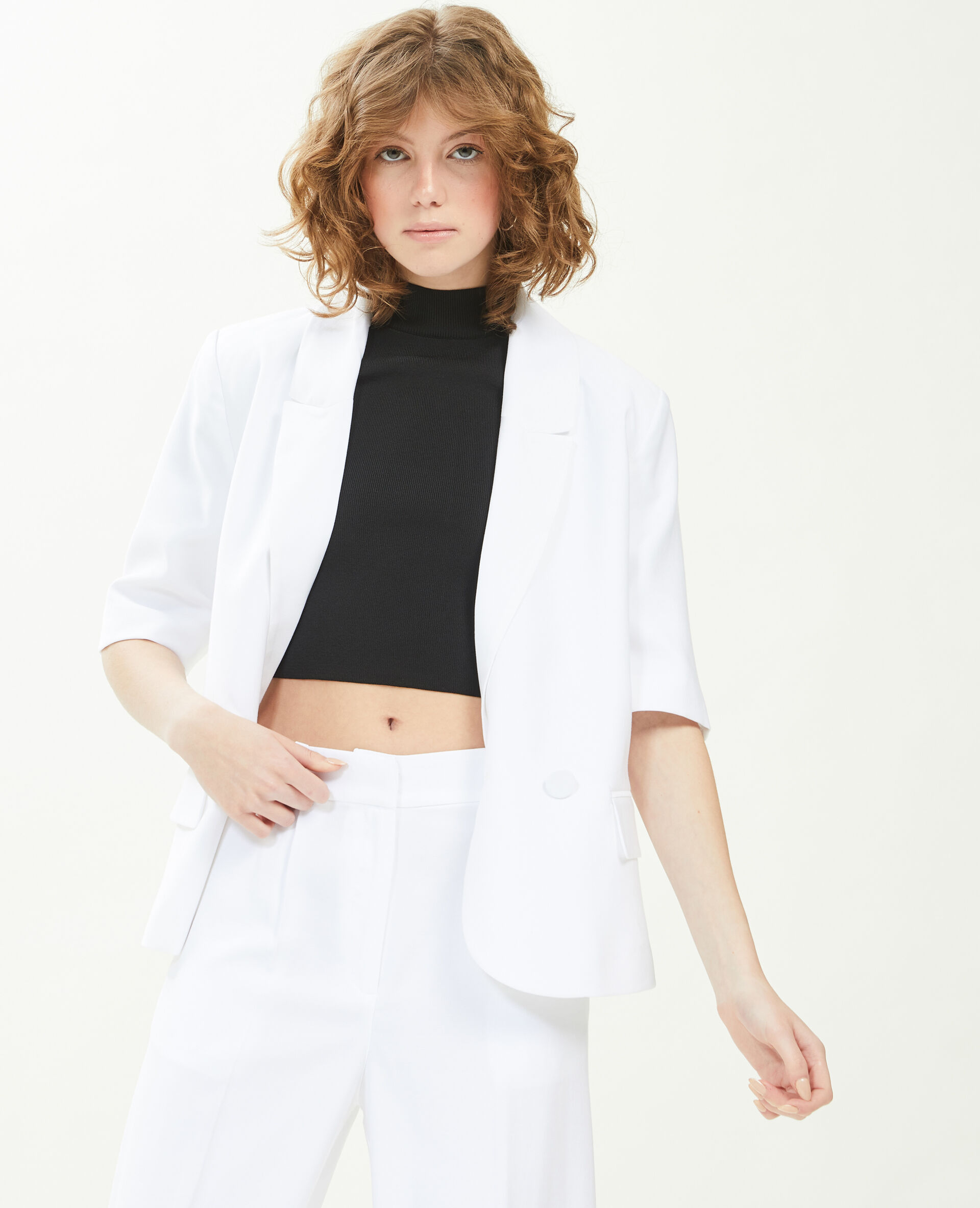 Veste blazer manches courtes - Blanc