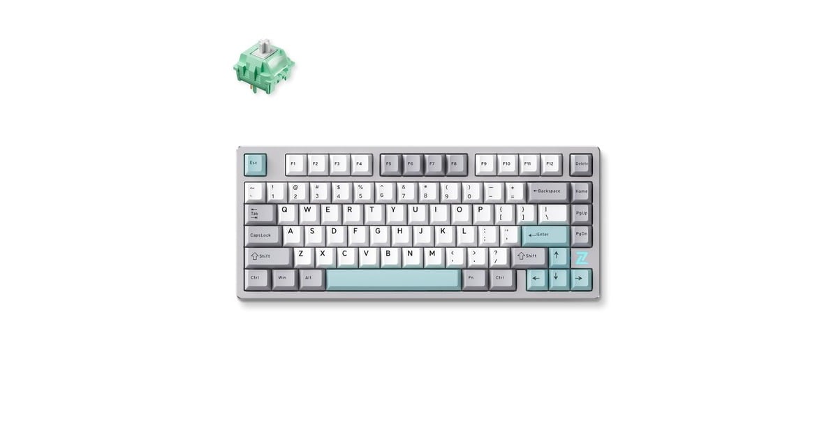 MCHOSEZ75S Gray Blue Cabbage Tofu Metal Top Cover Wireless Mechanical, toetsenbord  (Grijs/lichtblauw, US lay-out, KTT Cabbage Tofu V2, 75%, RGB, Hot swap, Double-shot PBT, draadloos / Bluetooth / USB-C)