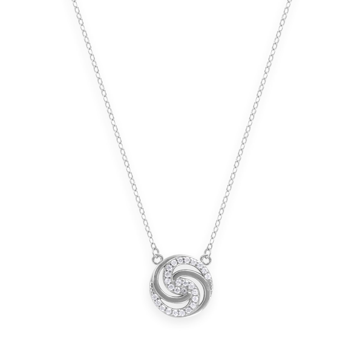 Collier en argent 925 rhodié avec oxydes de zirconium