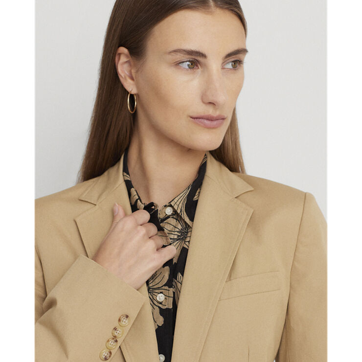 Lauren Ralph Lauren Cotton Twill Blazer Beige