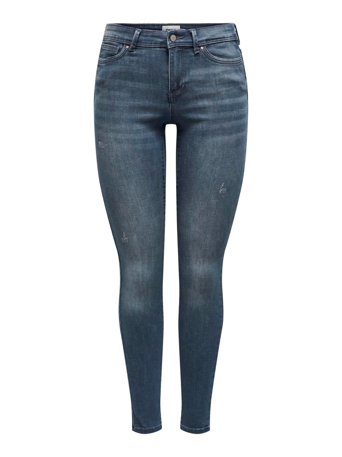 ONLWAUW Mittlere Taille Skinny Fit Jeans Blue Black Denim