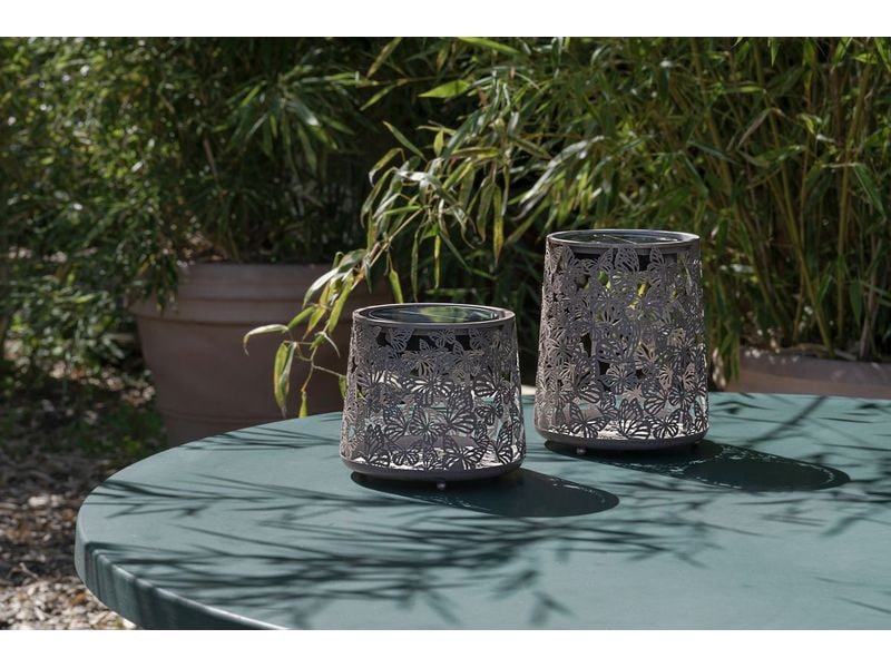STT Laterne Solar Antic Mini Farfalla Braun Dekorative Solarleuchte