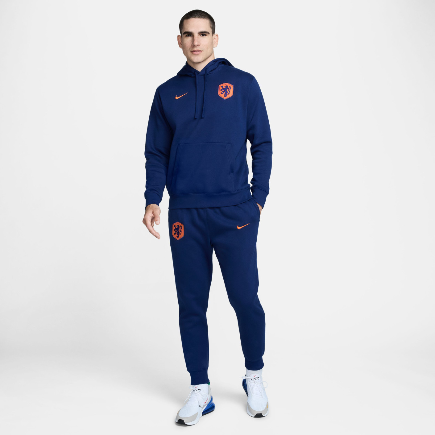 Nike Nederland Sportswear Club Hoodie 2024-2026 Blauw Oranje