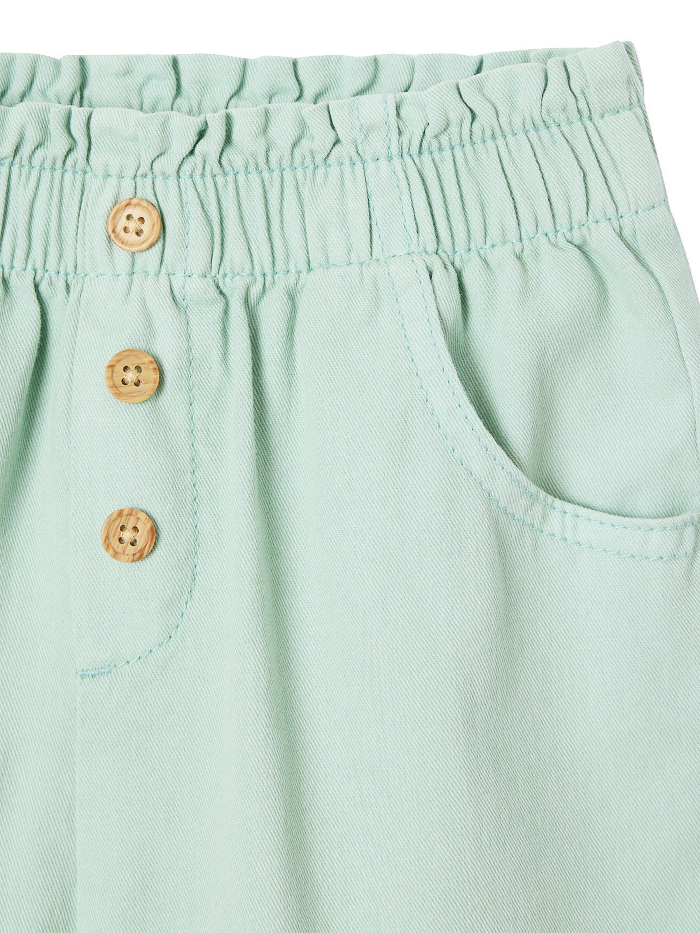 Vertbaudet Mädchen Shorts mit Dehnbund graugrün