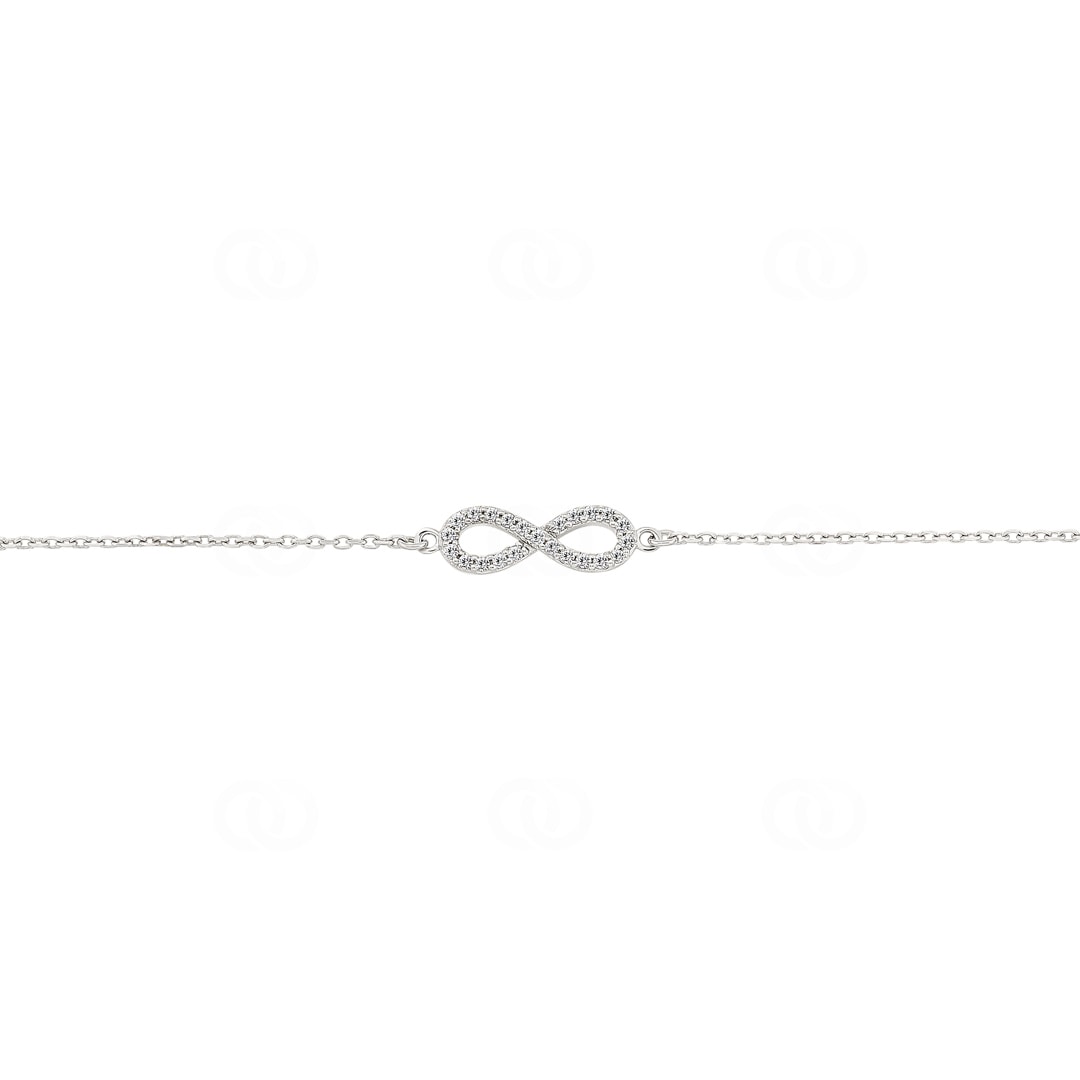 Armband 750/18 K Weissgold Infinity mit Diamanten 0.10 ct H/si
