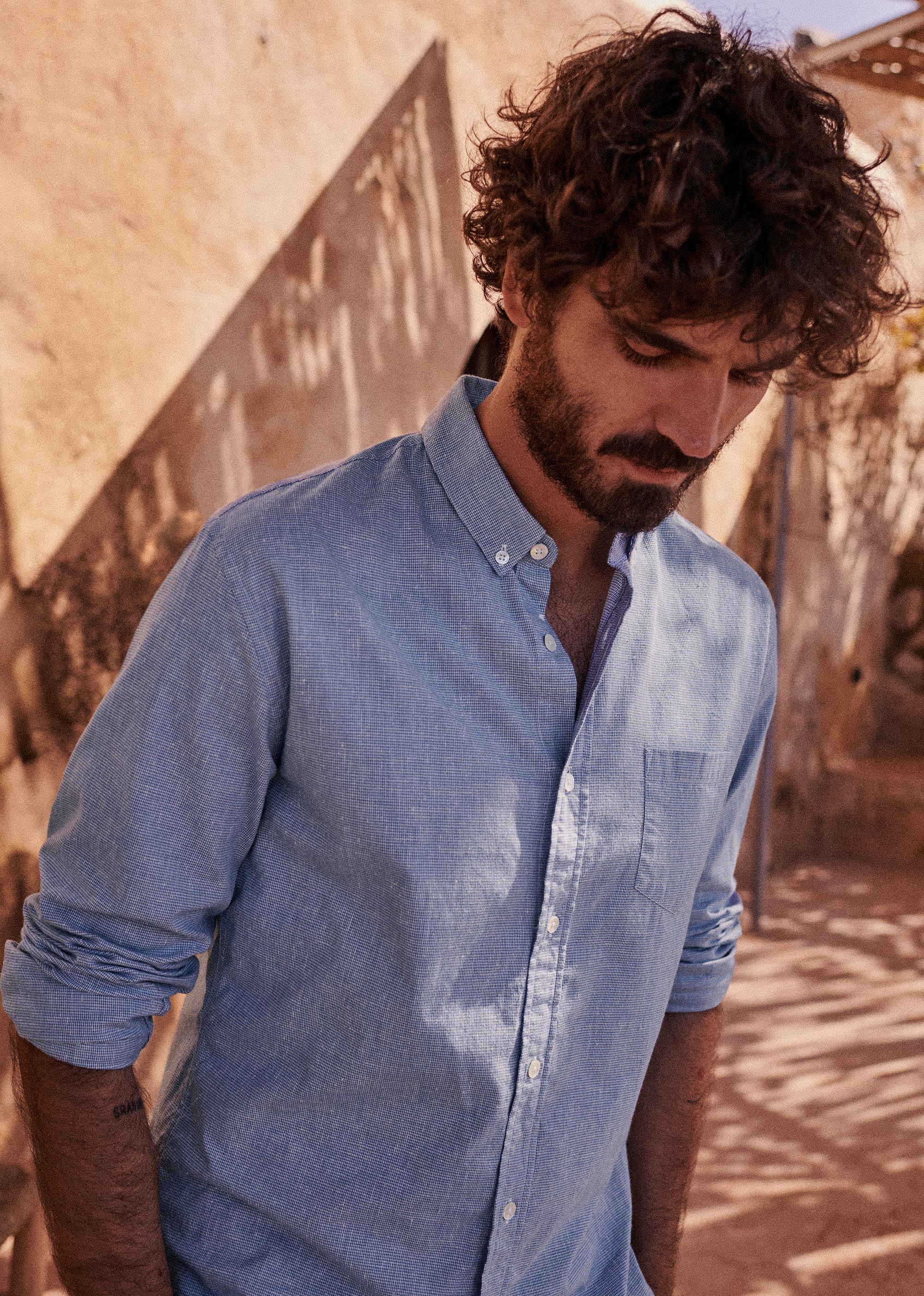 Chemise Charlie Pied de Poule - Bleu - POUR LUI 5906569