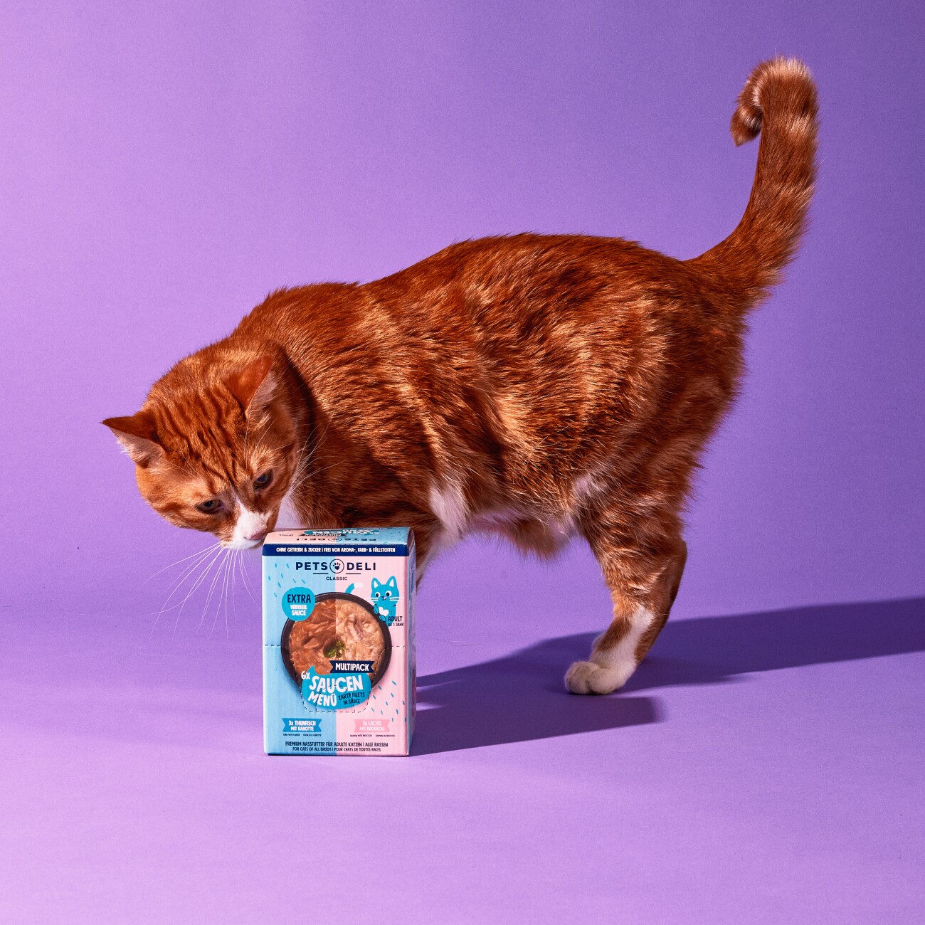 Pets Deli Nassfutter Katze Adult Saucen Menü Multipack Lachs, Thunfisch 6x70g