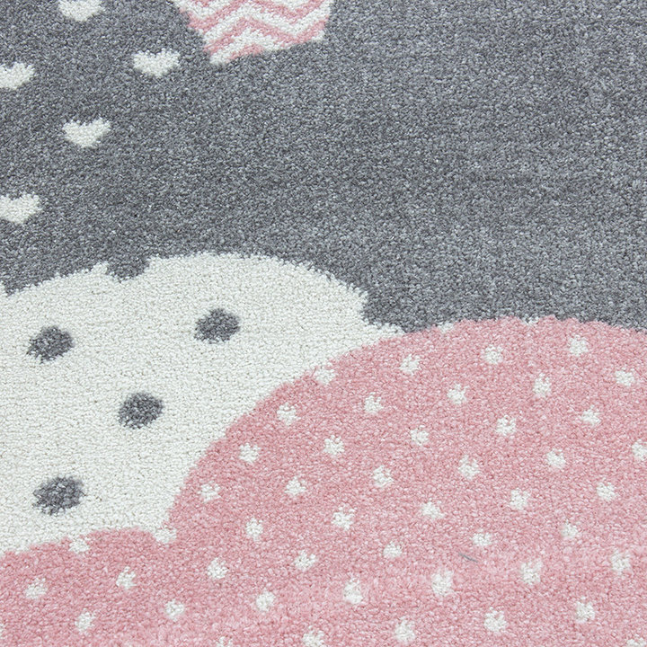 Rond Kindervloerkleed - Bambi Wolken Roze | Speels