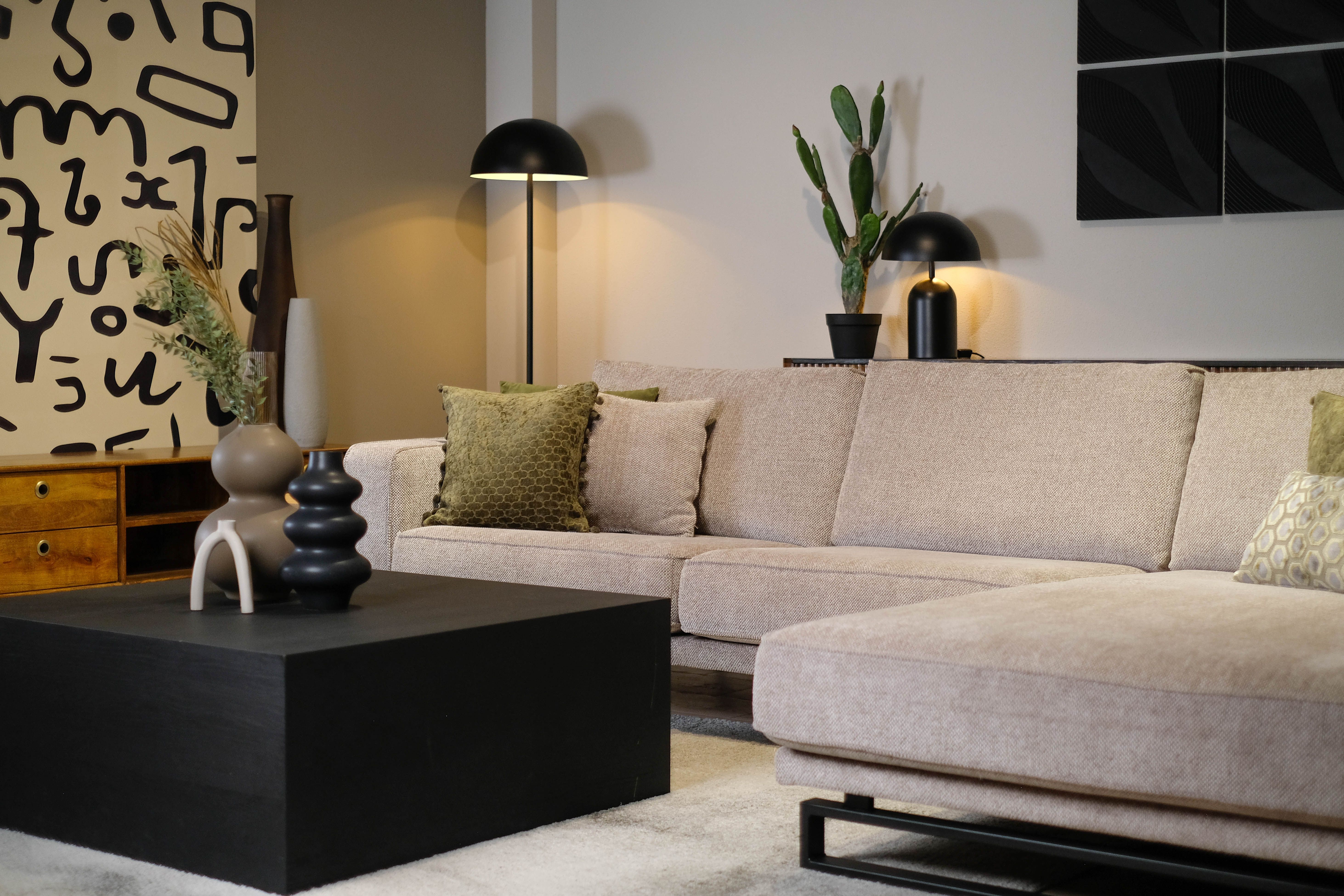 Salontafel zwart Felix B100 x D100 x H40 cm