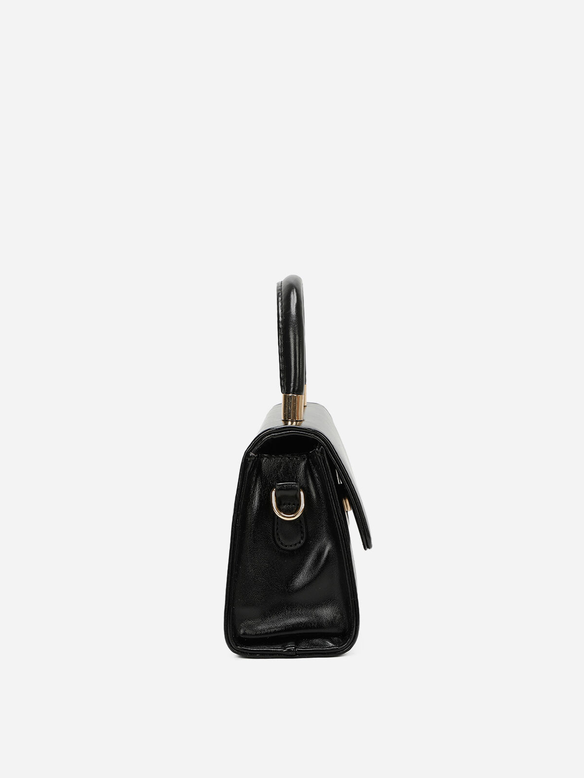 Petit sac trapèze à rabat- Noir