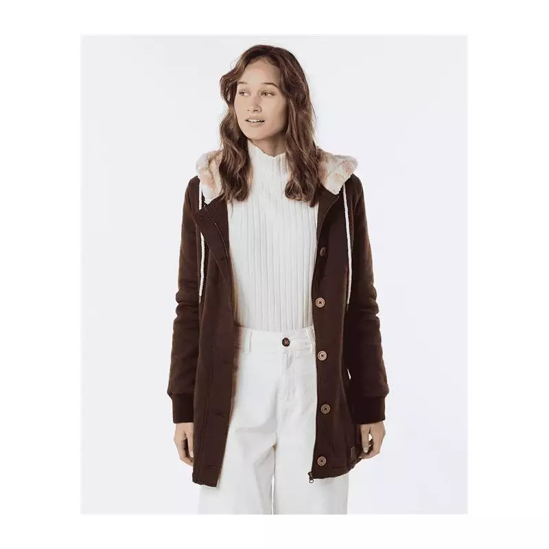 Veste femme RIPCURL New Vamos Long Fleece Dark Brown