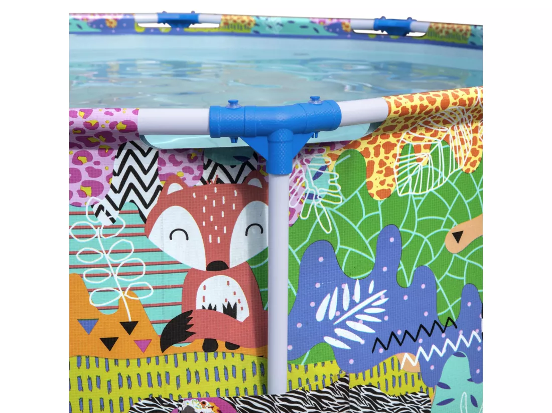 Piscine Hors-Sol Tubulaire pour Enfants Bestway Steel Pro 274X66 cm Design Animaux