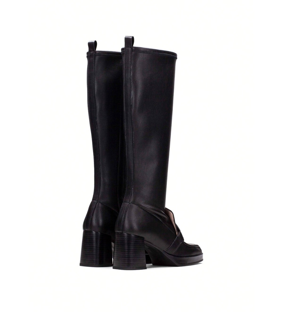 Botas Hispanitas Natalie em couro, pretas - Salto de 7 cm -