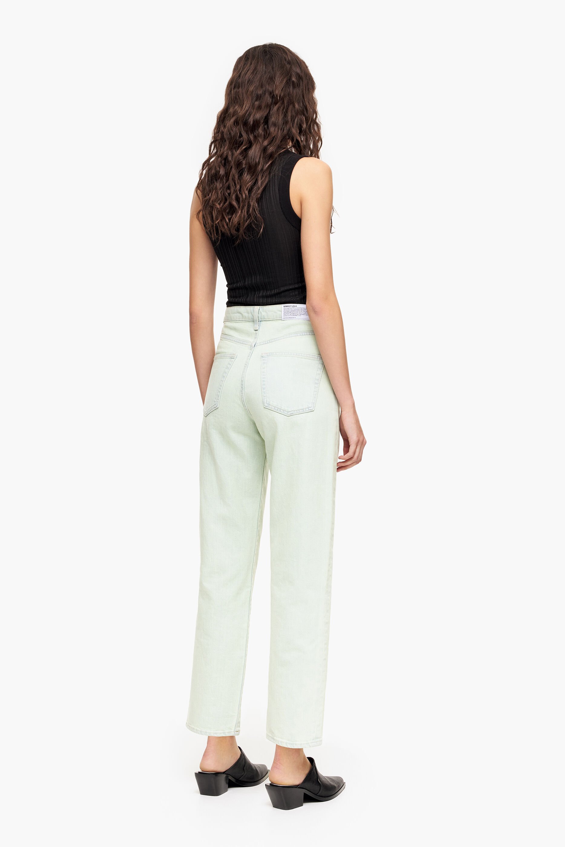 Calça Jeans Reta Cropped - Verde Menta