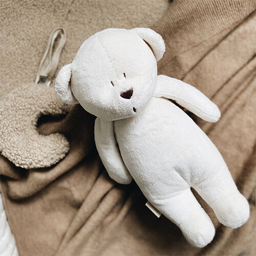 Moonie knuffelbeer met nachtlamp en geluid - cream - 28 cm