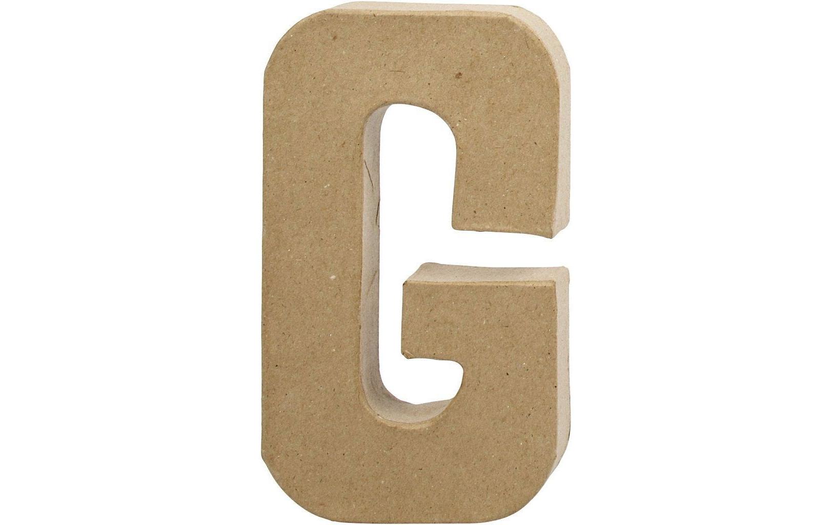 Papp-Buchstabe G 20.5 cmHandgearbeiteter Buchstabe aus Pappmaché