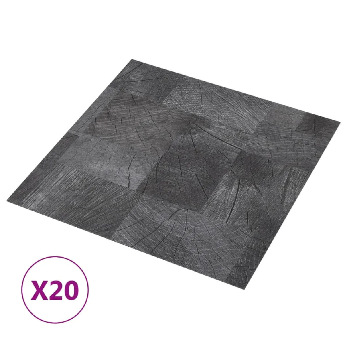 vidaXL Dalles de plancher autoadhésives 20 pcs gris à structure de bois