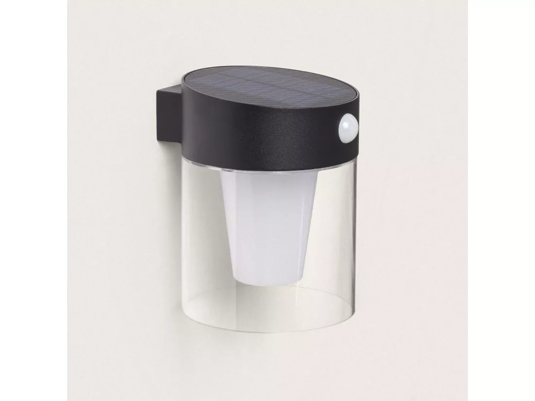 Applique Murale Extérieure Solaire LED 1,5W Aluminium avec Détecteur de Mouvement Efren Noir