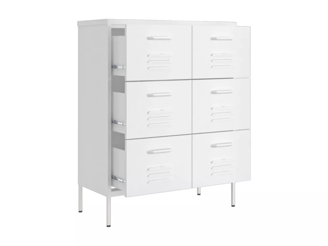 Armoire à tiroirs Blanc 80x35x101,5 cm Acier
