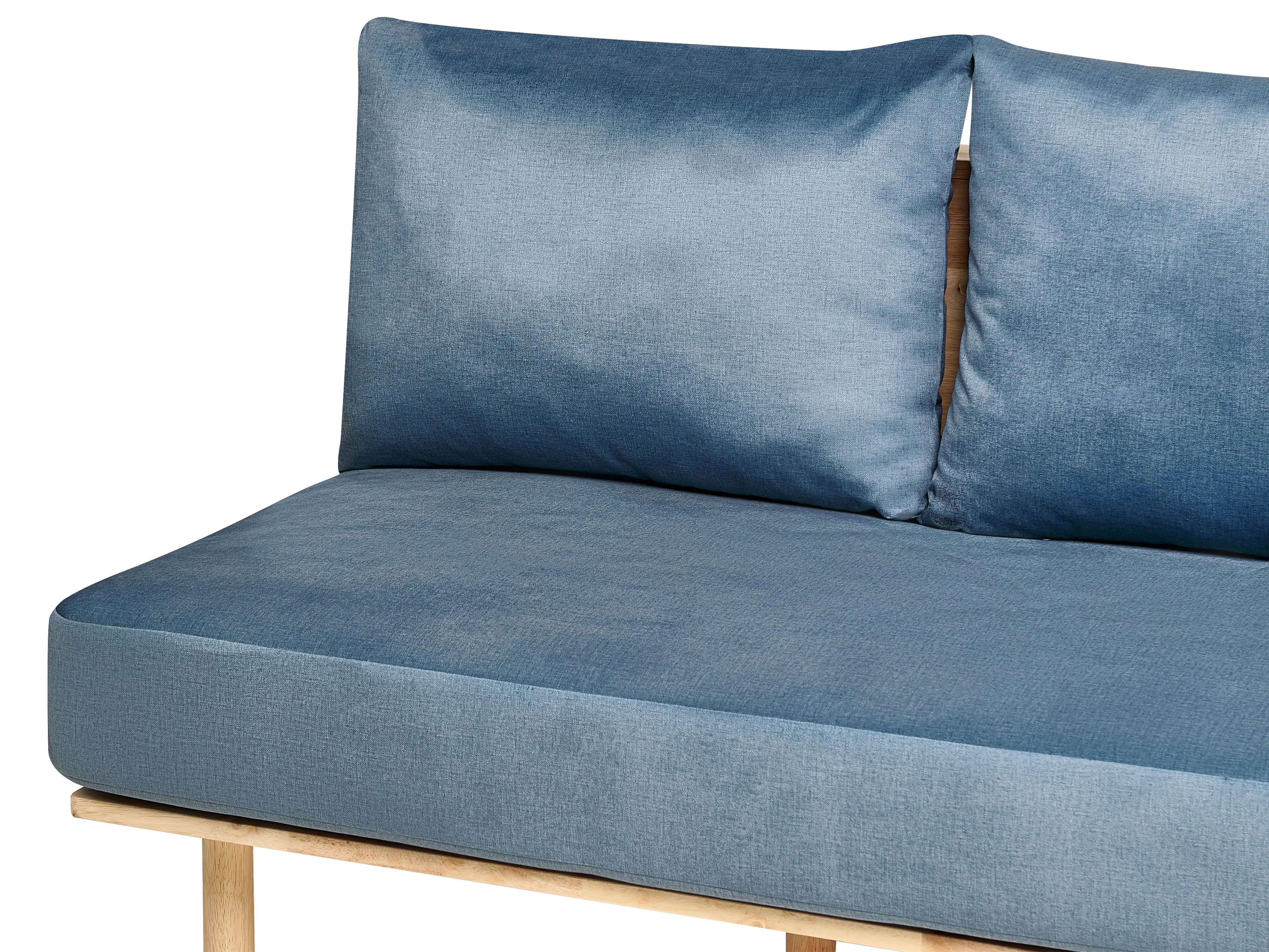 Bank 2-zits SALO Stof Blauw met tafels