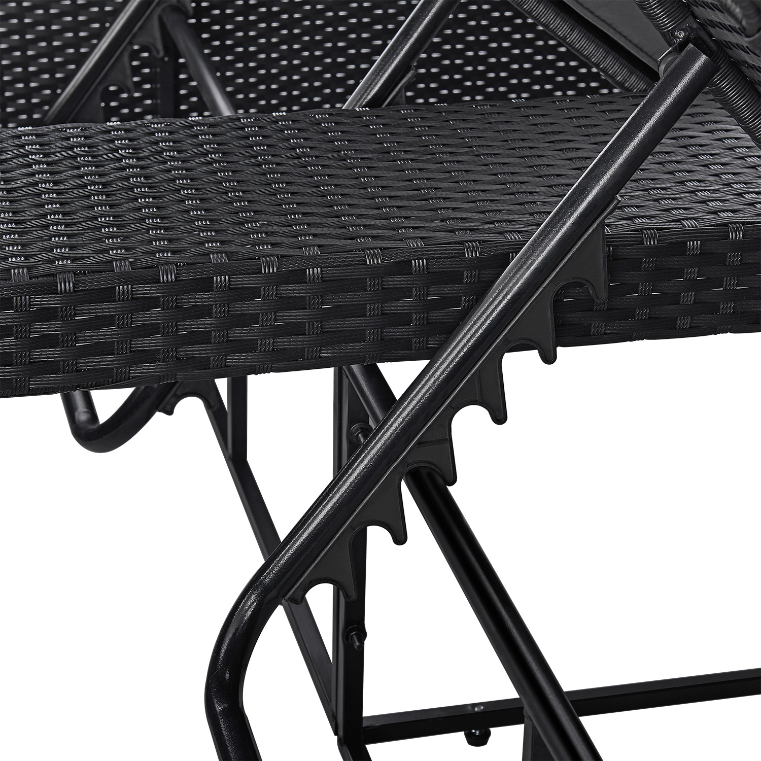 Juskys Syros Polyrotan Loungebed - Black