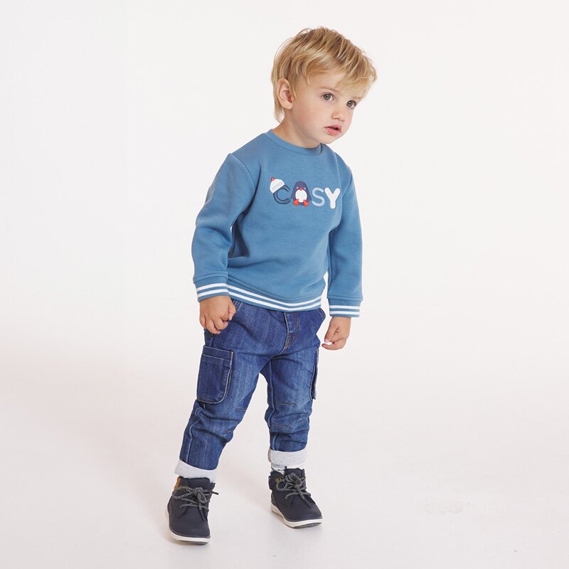 Sweat chaud pingouin bleu bébé garçon Bleu