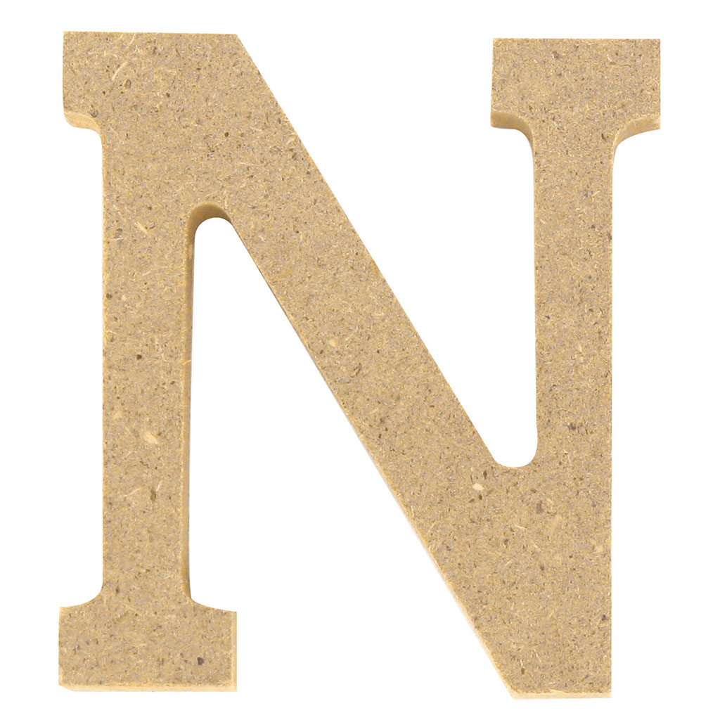 Lettre N en bois H 5cm
