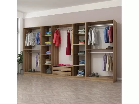 Dressing NEO 360 cm bois - Hauteur: 210 cm