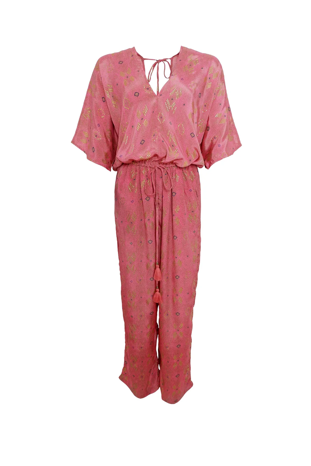 Black Colour Bcluna Double V-Neck Jumpsuit argyle pink