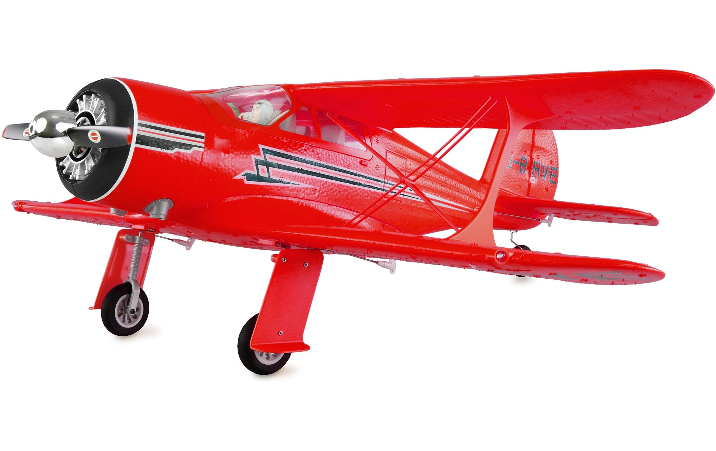 Motorflugzeug AMXflight Beech D17s Rot, 3D, 6G, RTF<br>3D/6G-Gyro fertig eingebaut: Somit voll einsteigertauglich samt zusätzlicher Anschlüsse am Empfänger für S-Bus und DSM-Empfänger