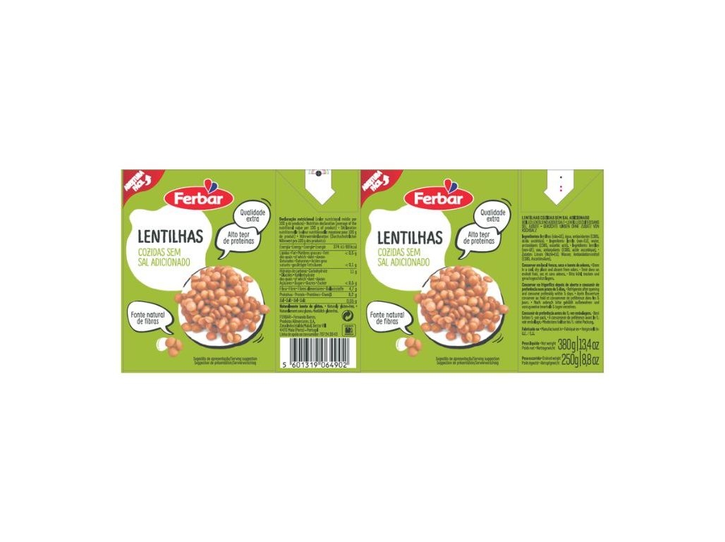 LENTILHAS FERBAR TETRA 380 (250) G
