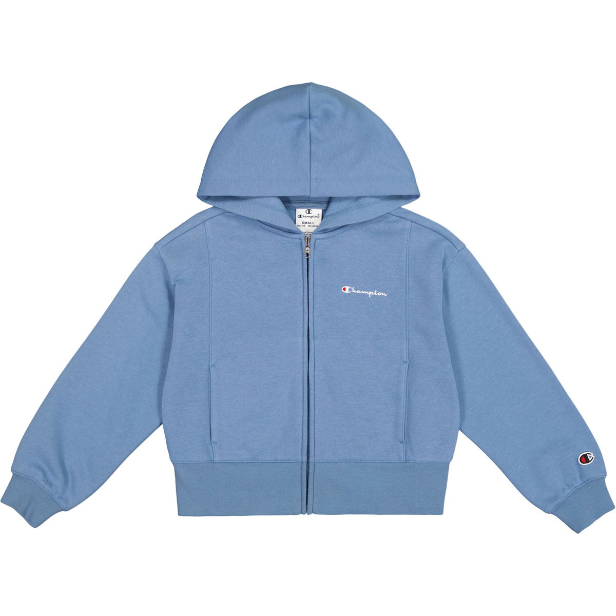 Champion Big Script Logo Embroidered Full Zip Hættetrøje Børn