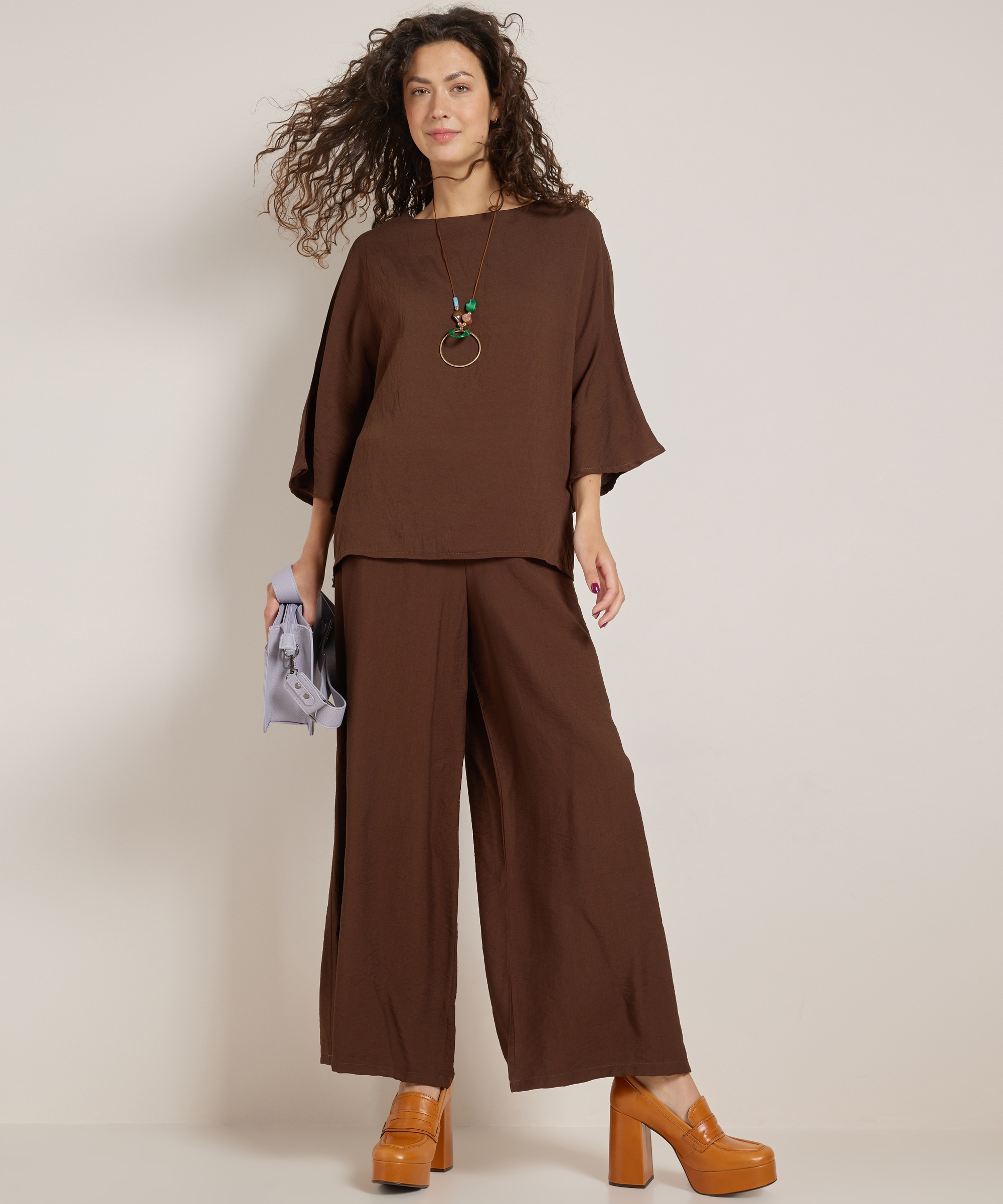 wide fit set: top met broek