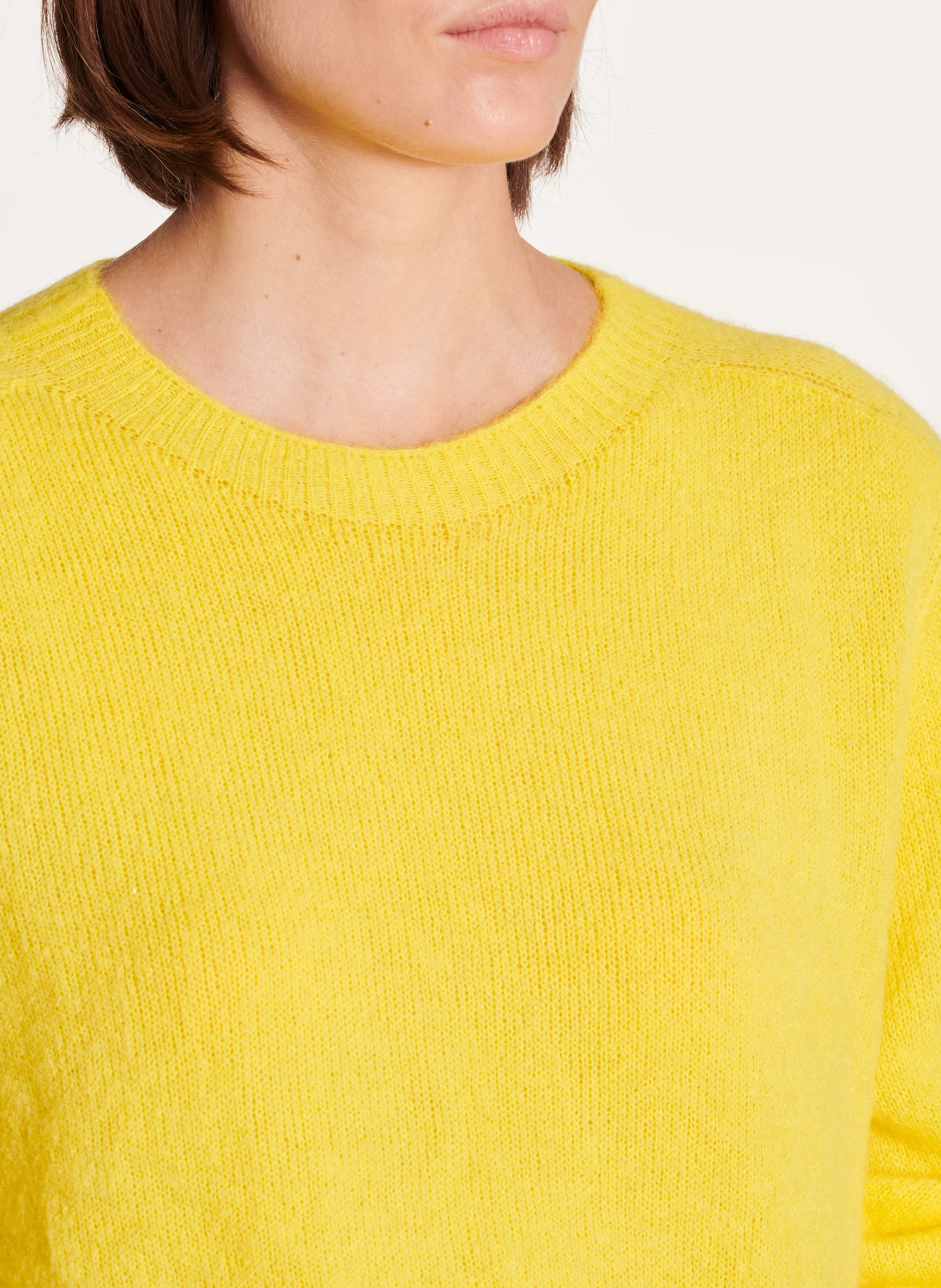 Pull droit en maille | Jaune