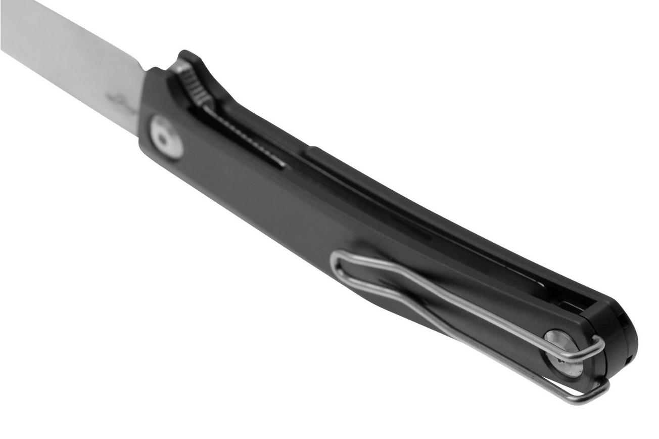 Real Steel Teres Flipper 7111GS Nitro-V Satin, Grey Aluminum, zakmes, Poltergeist design